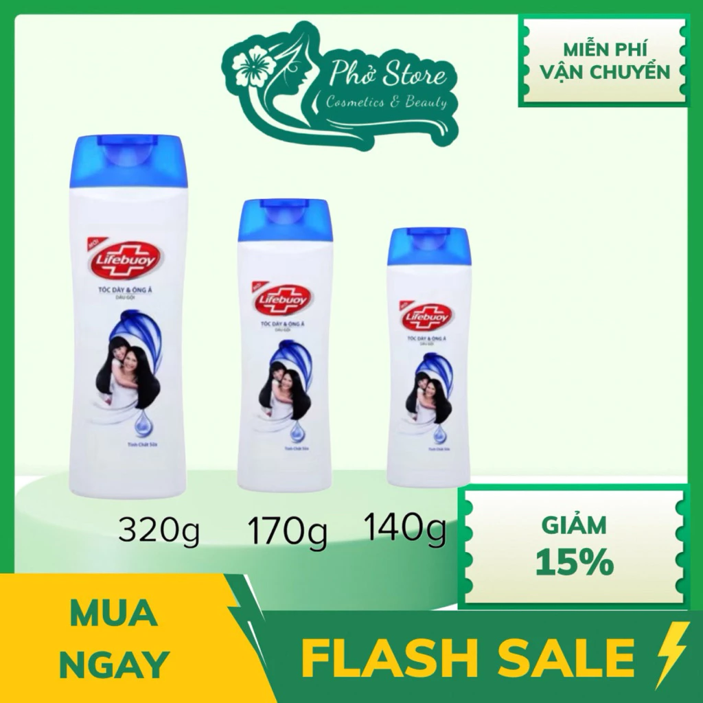 Dầu gội Lifebuoy Dưỡng tóc óng ả/ Mềm mượt & kháng khuẩn 320g-170g-140g