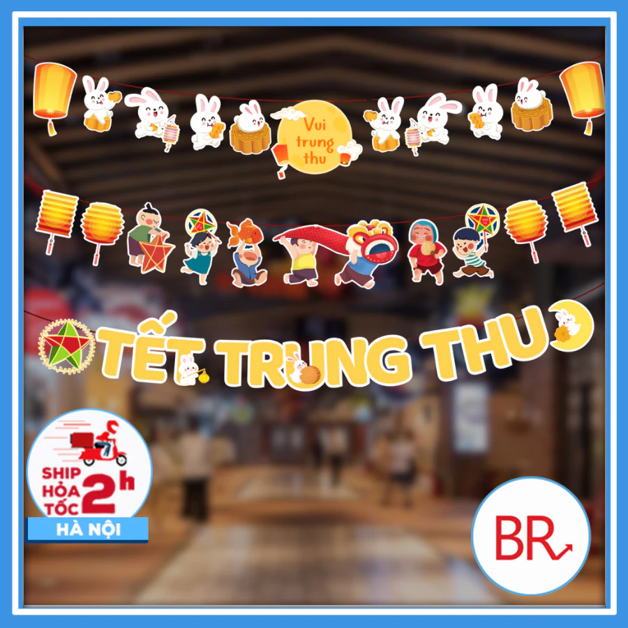 Dây Treo Trung Thu Decor Quán Cà Phê, Lớp Học Chất Liệu Bóng Đẹp Dày Dặn, Phụ Kiện Decor Lễ Hội, Trăng Rằm 02950