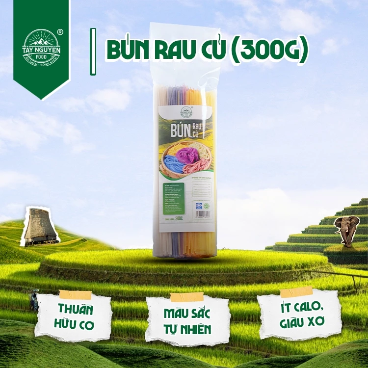 Bún rau củ sợi thẳng healthy eatclean Tây Nguyên Food - Việt Nam bịch 300g