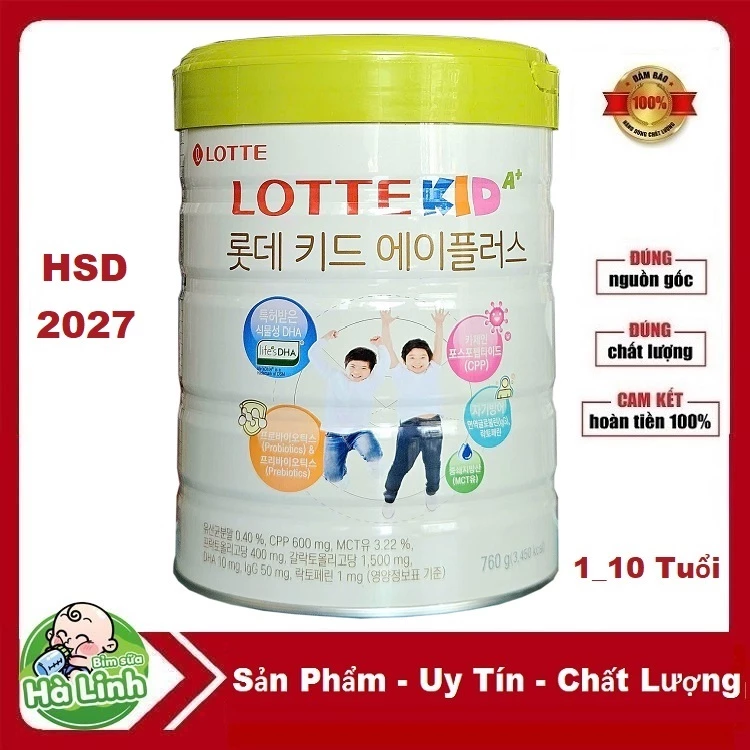 Sữa Bột Lotte Kid thay thế Kid Power A+ Nội Địa Hàn 760g [Date 2028]