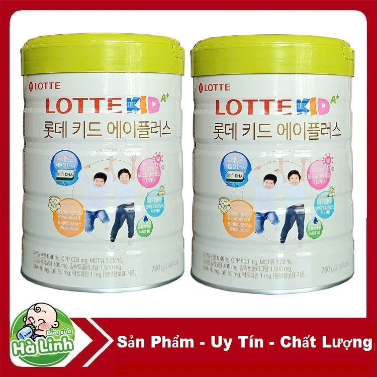 Combo 2 Lon Sữa Lotte Kid thay thế Kid Power A+ 750g [Date 2028]