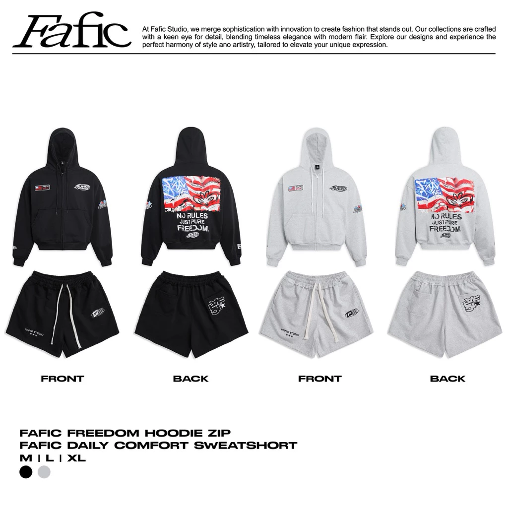 Áo khoác zip dây kéo nỉ Cua FREEDOM không xù chống nắng HOODIE ZIP BIG BOXY FAFIC studio 400gsm NAM NỮ UNISEX
