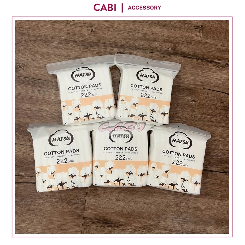 CB51 - COMBO 5 GÓI Bông Tẩy Trang Nhật HATSU Cotton Pads 222M (MẪU MỚI) gồm 3 lớp dày dặn