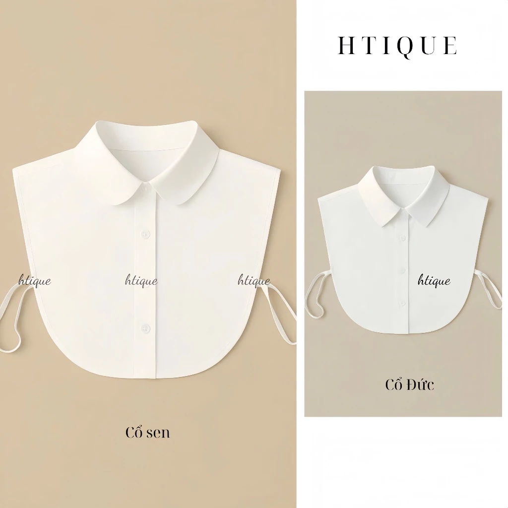 HTIQUE - Cổ sơ mi Đức dễ phối đồ, Cổ áo sơ mi cổ sen tạo điểm nhấn outfit C01