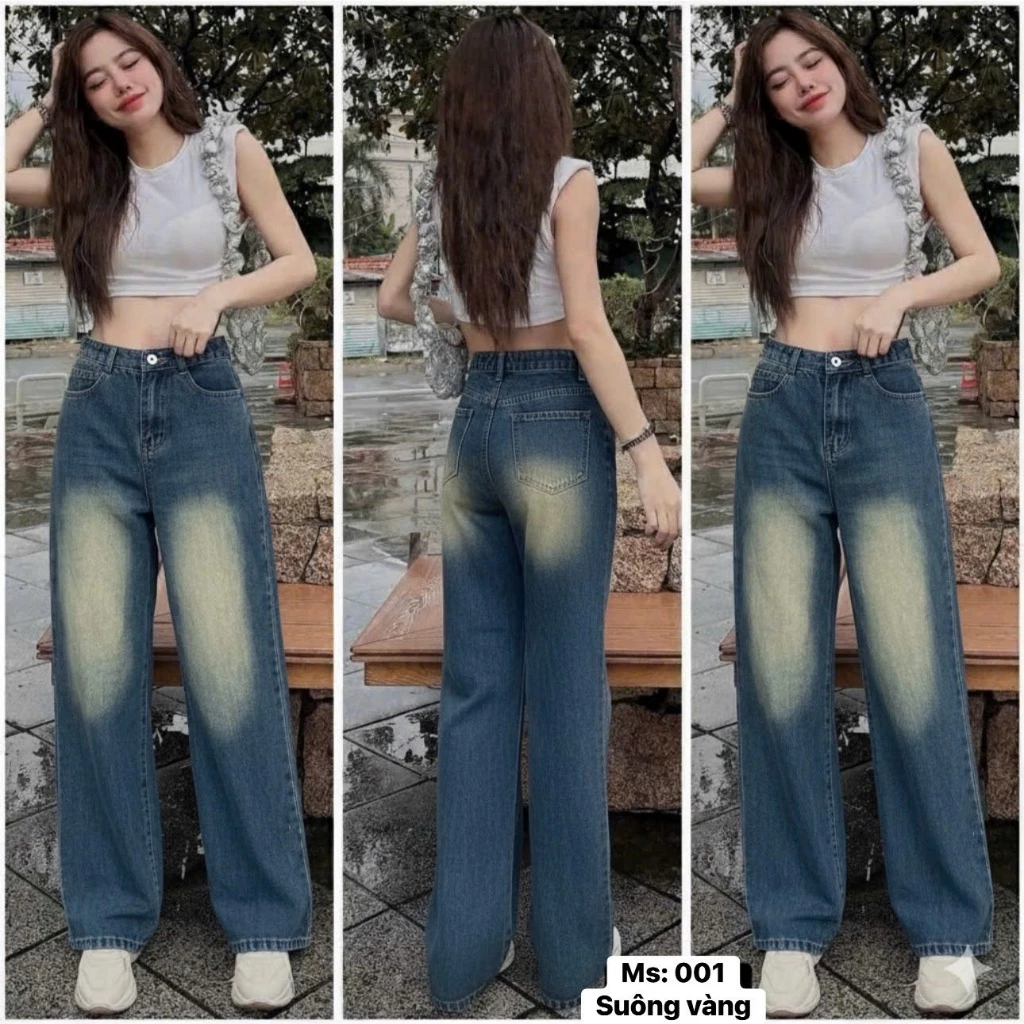 Quần jens ống suông, Quần bò ống rộng phong cách hiện đại siêu hách dáng DV20