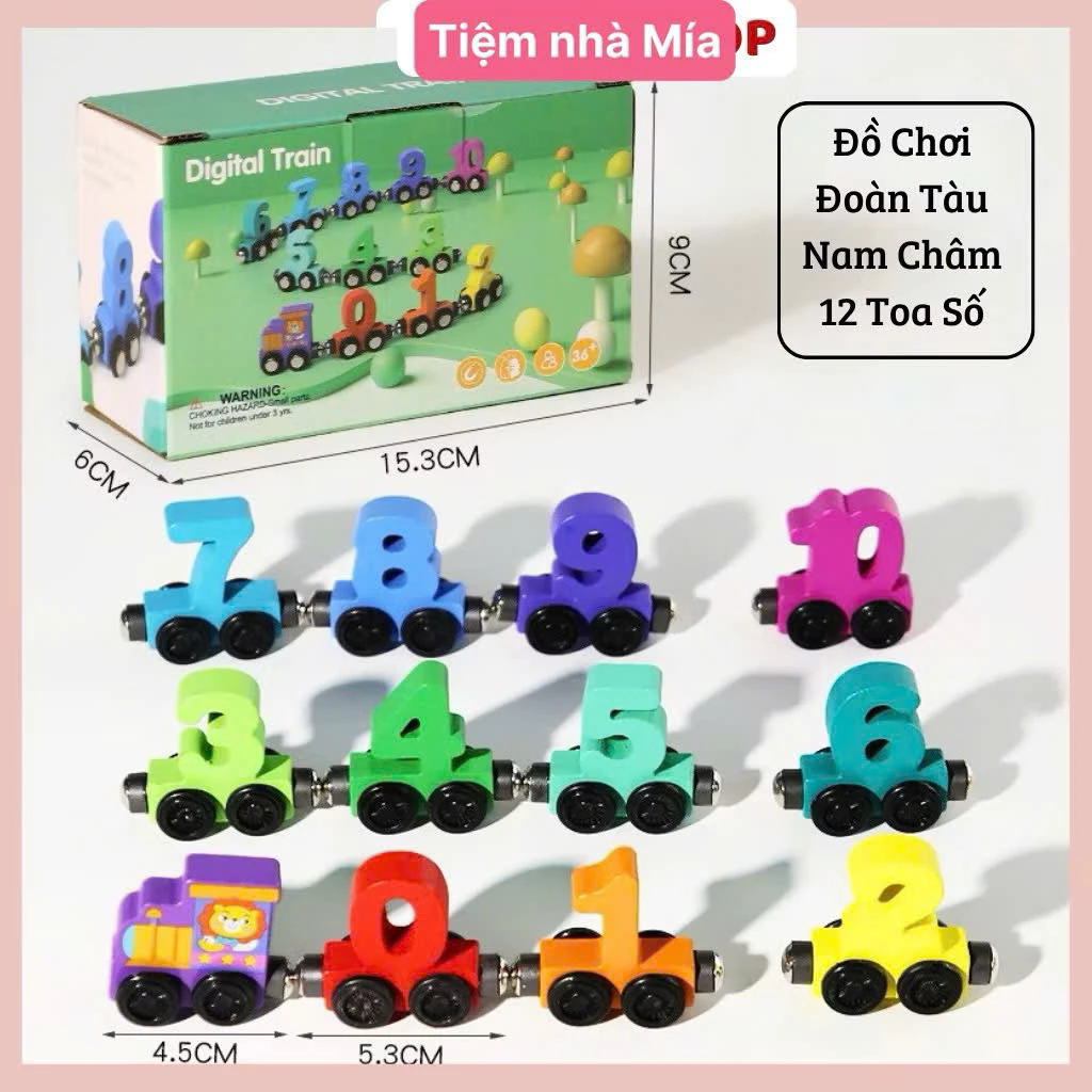 Đoàn tàu Ghép Số Nam Châm – Đồ Chơi Từ Tính Lắp Ghép Thông Minh Cho Bé 1-3 Tuổi – Quà Tặng Thiếu Nhi Cho Bé Trai Bé Gái