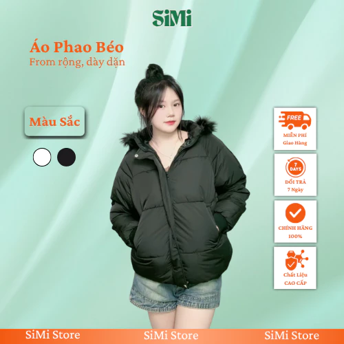 Áo Phao béo nam nữ SiMi form rộng phong cách hàn quốc dày dặn giữ ấm tốt mùa đông, áo khoác đại hàn 2025.