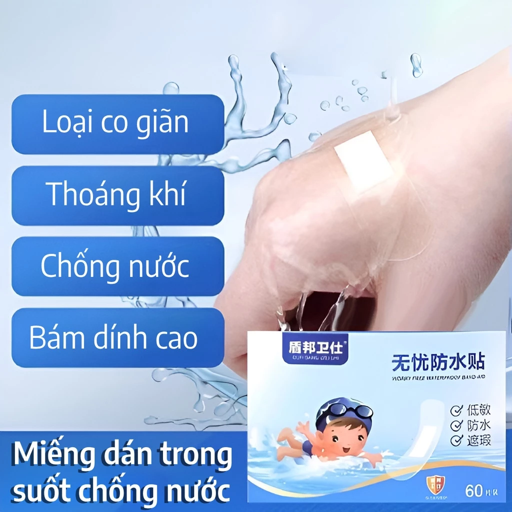 Combo 60 miếng dán vết thương, chống nước trong suốt siêu dính