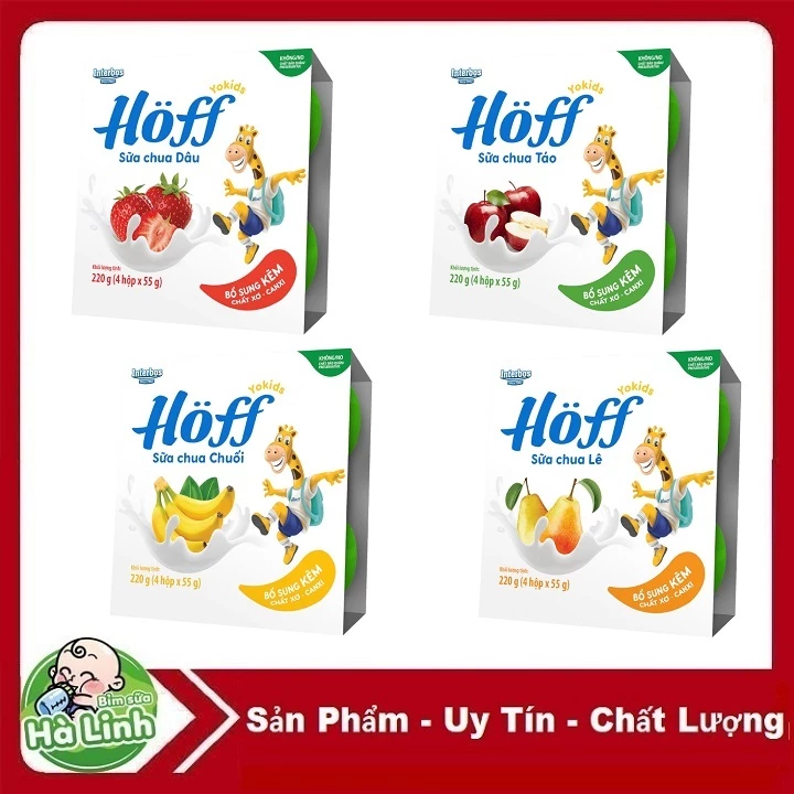 Sữa chua Hoff trái cây cao cấp Hoff (lốc 4 hộp) 6m+......: