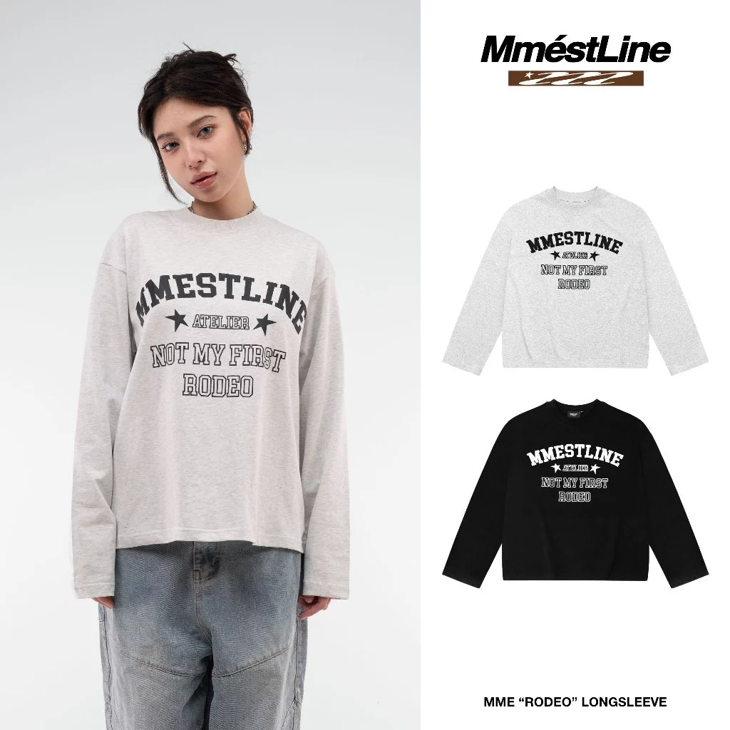 Áo Longsleeve MMESTLINE "RODEO" Áo thun tay dài Form Boxy in lụa nổi chất vải premium