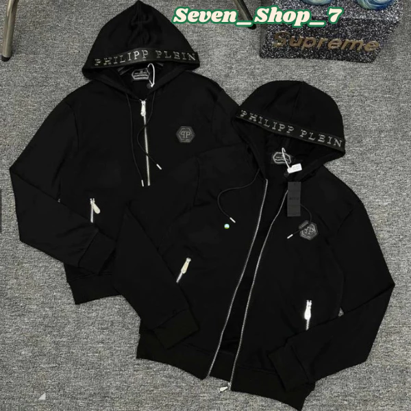 Áo Hoodie Philipp Plein Hot Trend 2025 Phối Khóa Cổ Dây – Phong Cách Streetwear Đậm Chất Boy Phố.