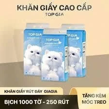 Túi Giấy Rút GiaGia 1000 Tờ Tặng Móc Treo,Giấy Vệ Sinh Rút Treo Tường