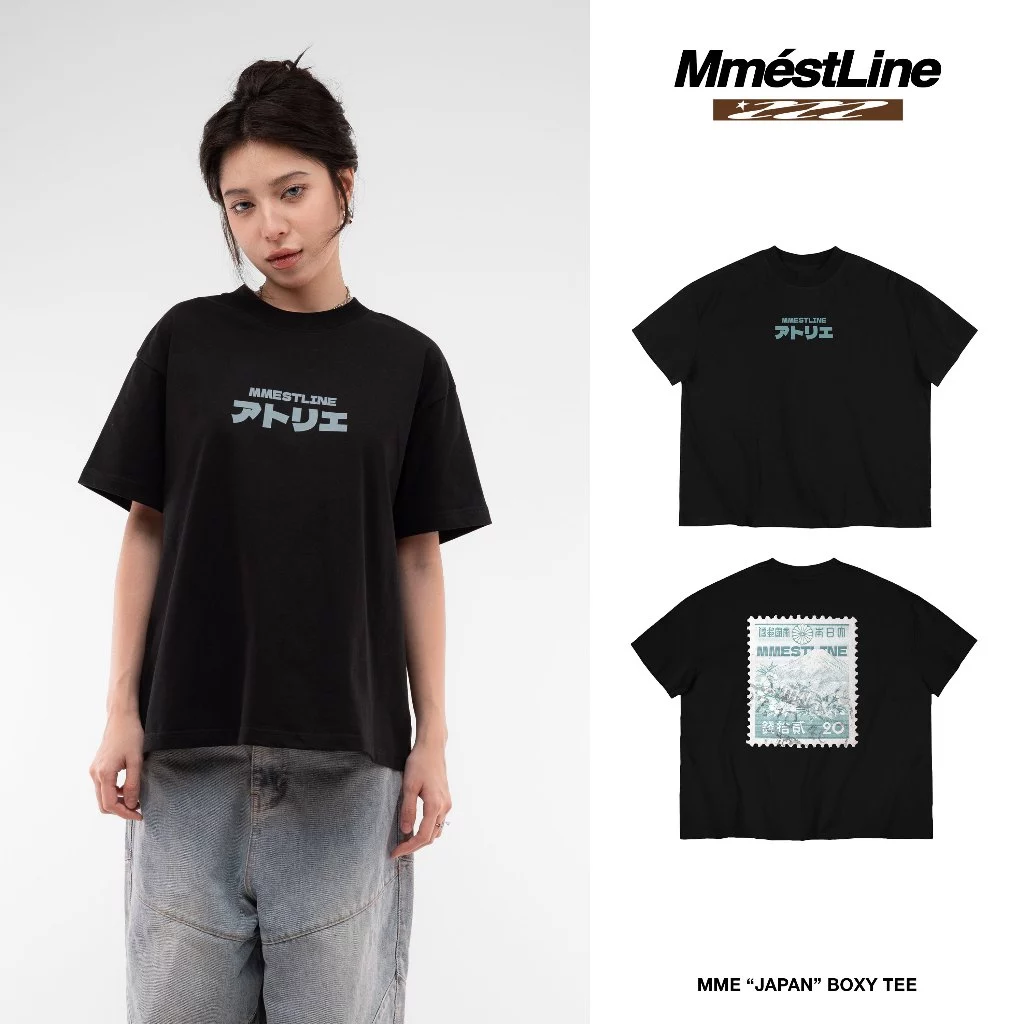 Áo thun MMESTLINE "JAPAN" form Boxy chất liệu Premium Cotton in lụa Trame
