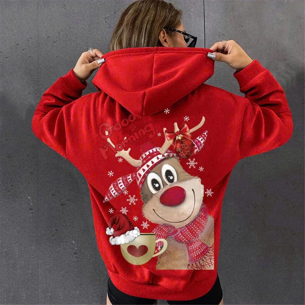 ÁO HOODIE NOEL GIÁNG SINH MERRY CHRISTMAS IN HÌNH TUẦN LỘC CÓ NÓN TRÒNG ĐẦU