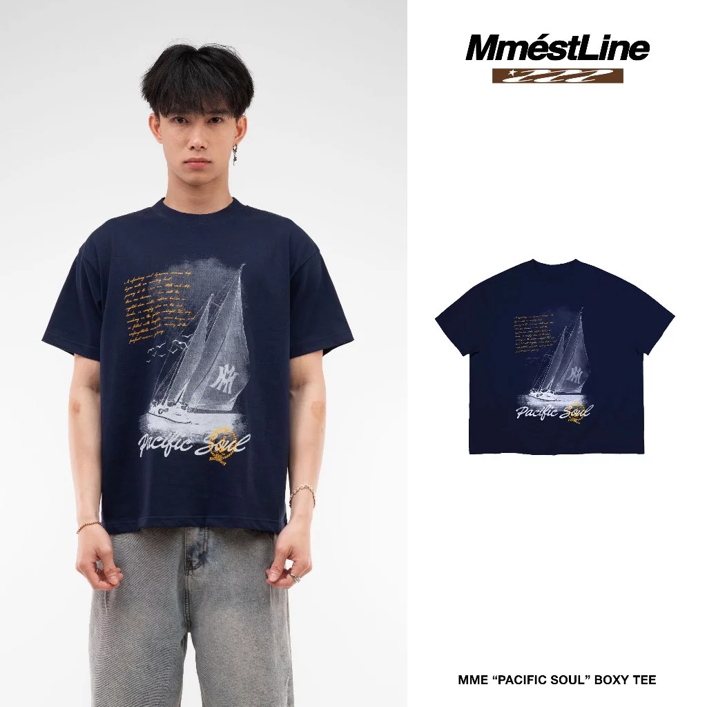 Áo thun MMESTLINE "PACIFIC SOUL" form Boxy chất liệu Premium Cotton in lụa Trame và in nổi