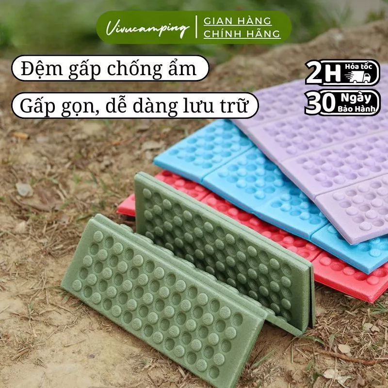 Thảm Xốp Chống Ẩm Ngoài Trời Thảm Trải Đất Gấp Gọn Đệm Bãi Cỏ Mini Dùng Đi Cắm Trại Picnic Du Lịch