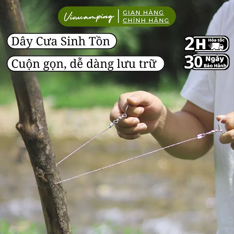 Cưa Sinh Tồn Cắm Trại Di Động Cưa Dây Bỏ Túi Mini Gọn Nhẹ Dùng Ngoài Trời Leo Núi Dã Ngoại