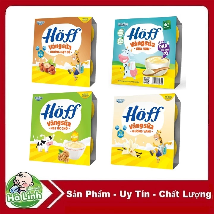 VÁNG SỮA HOFF VỊ VANI, ÓC CHÓ, SỮA NON, HẠT DẺ (Lốc 4 hộp x 55g)