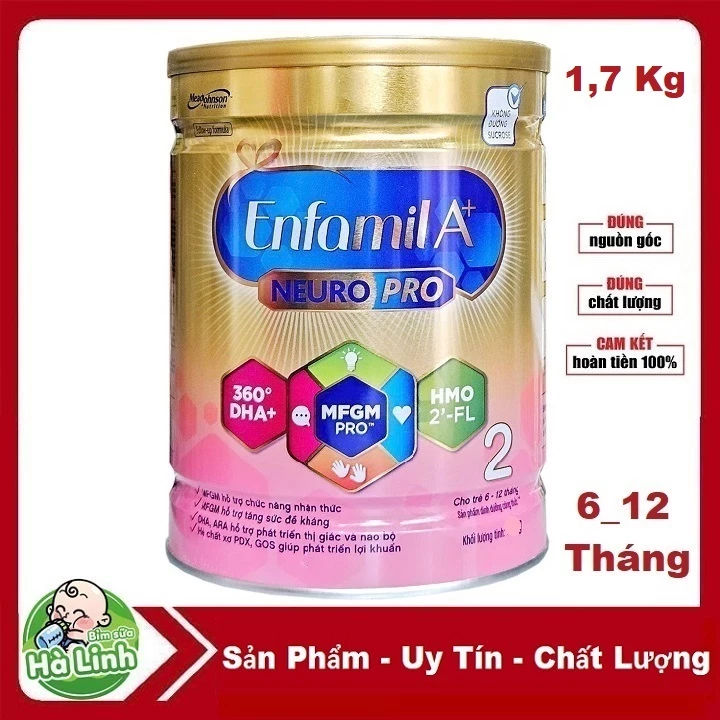 Sữa bột Enfamil A+ Số 2 1.7kg ( bổ sung DHA+ và MFGM )