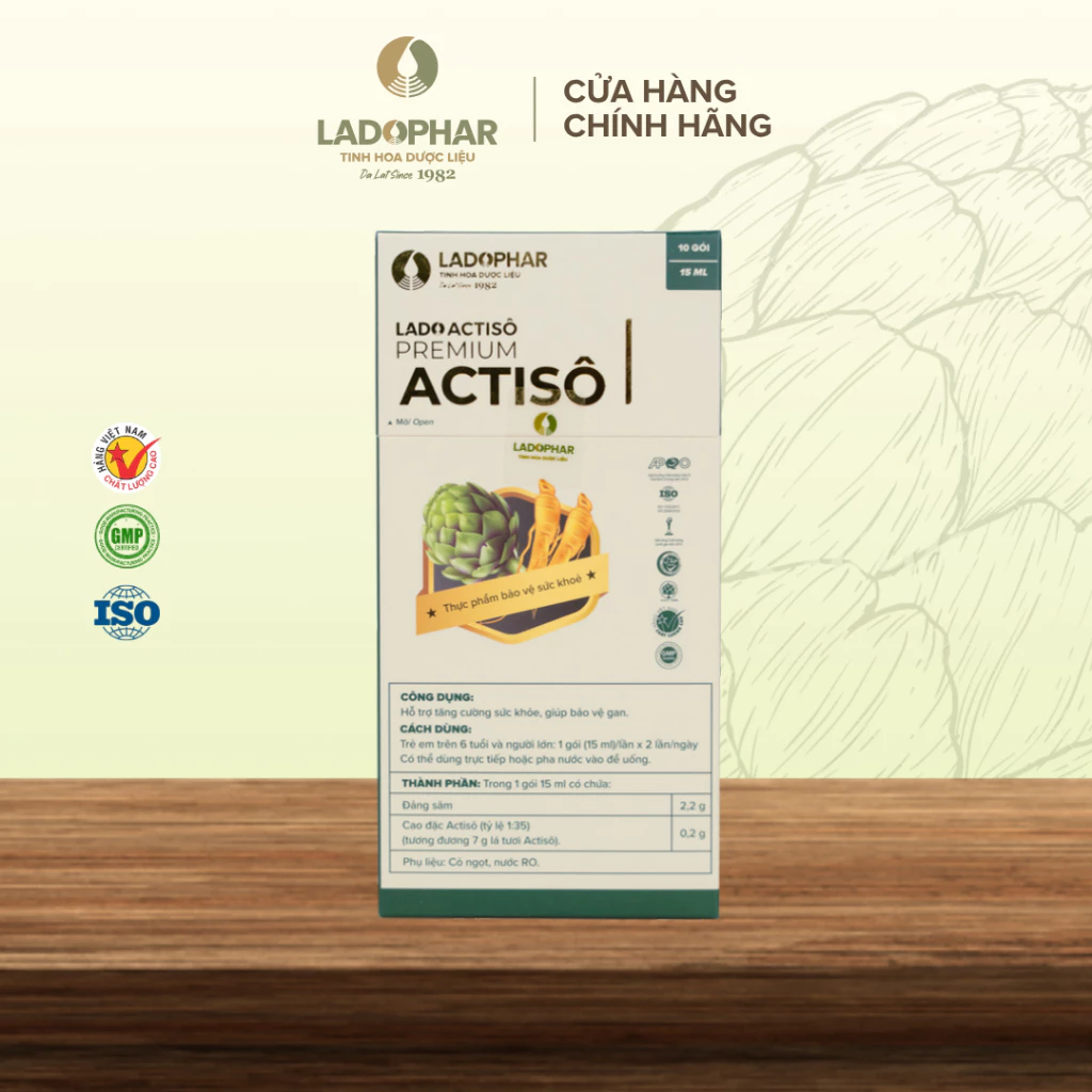 [COMBO 3] Cao Nước Actiso Premium Ladophar hỗ trợ bồi bổ cơ thể, bảo vệ sức khỏe (15ml/gói x 10)