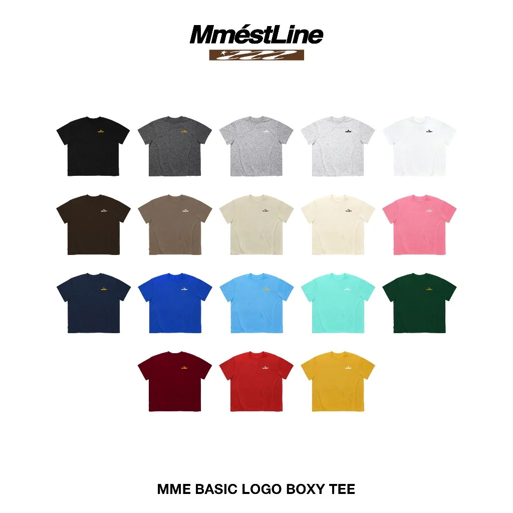 Áo thun MMESTLINE in cao su nổi "LOGO" form Boxy vải premium Cotton