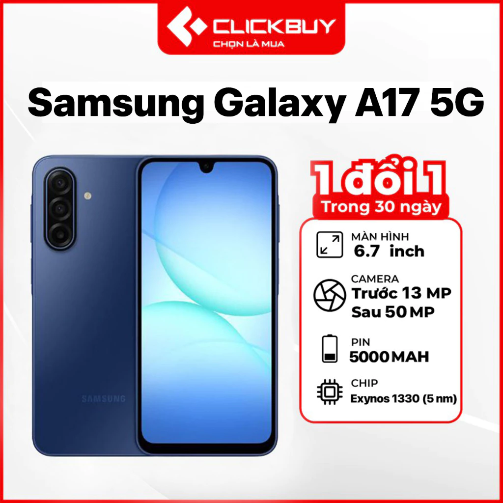 Điện Thoại Samsung Galaxy A17 5G 8GB/128GB Chính Hãng Chip Exynos 1330 Pin 5000mah