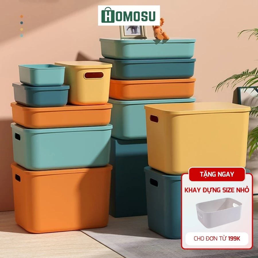 [Quà Tặng 0Đ] Hộp Nhựa Có Nắp, Hộp Nhựa Đựng Đồ Đa Năng Có Tay Cầm Nhiều Màu Tiện Dụng Cao Cấp Q002