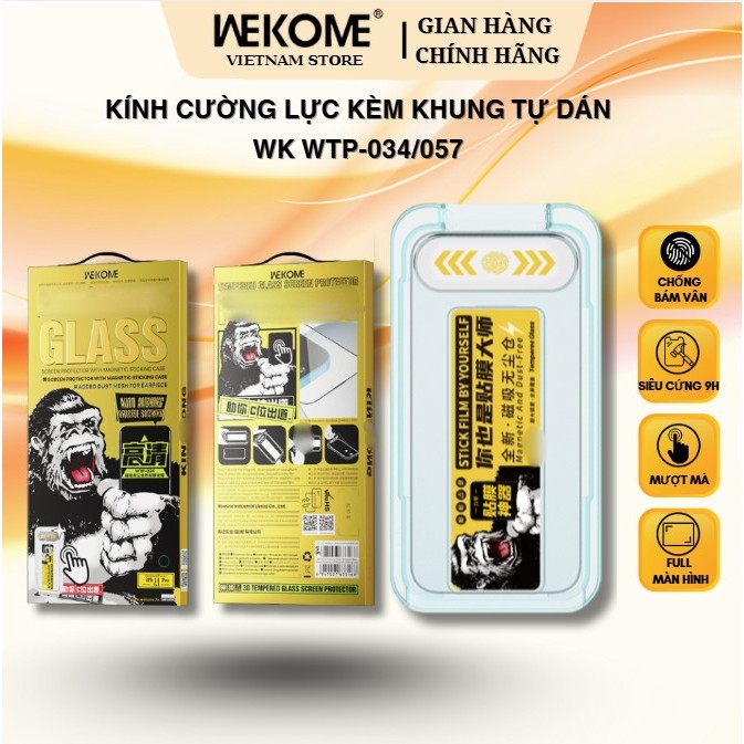Kính Cường Lực KHUNG TỰ DÁN WK Design WTP 034/057 Trong suốt HD/Chống nhìn…