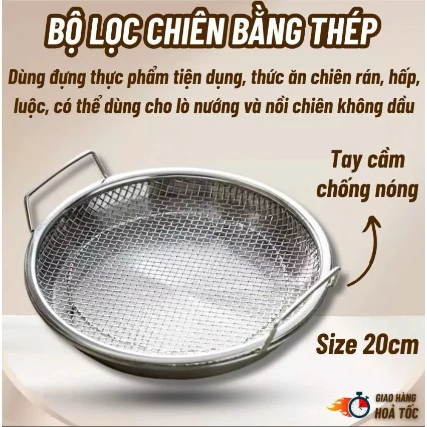 Set Khay Kèm Vỉ Lọc Dầu Chất Liệu InoxTiện Lợi Cho Nhà Bếp Lọc Dầu Hiệu Quả Giữ Gìn Không Gian Bếp Sạch Sẽ