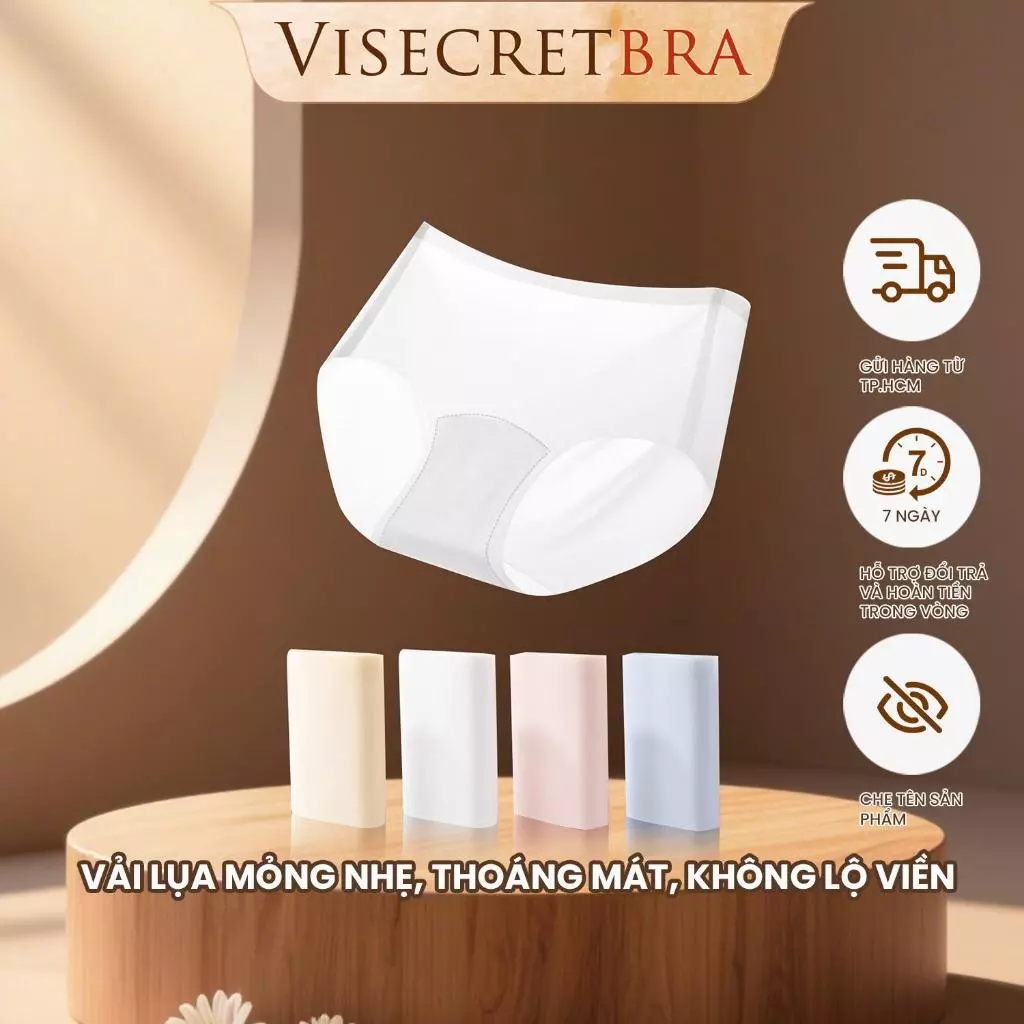 Quần Lót Quần Chip Nữ Quần Trong Su Thạch Mỏng Nhẹ Không Viền Không Đường May Có Lớp Cotton Kháng Khuẩn -- 2405019K