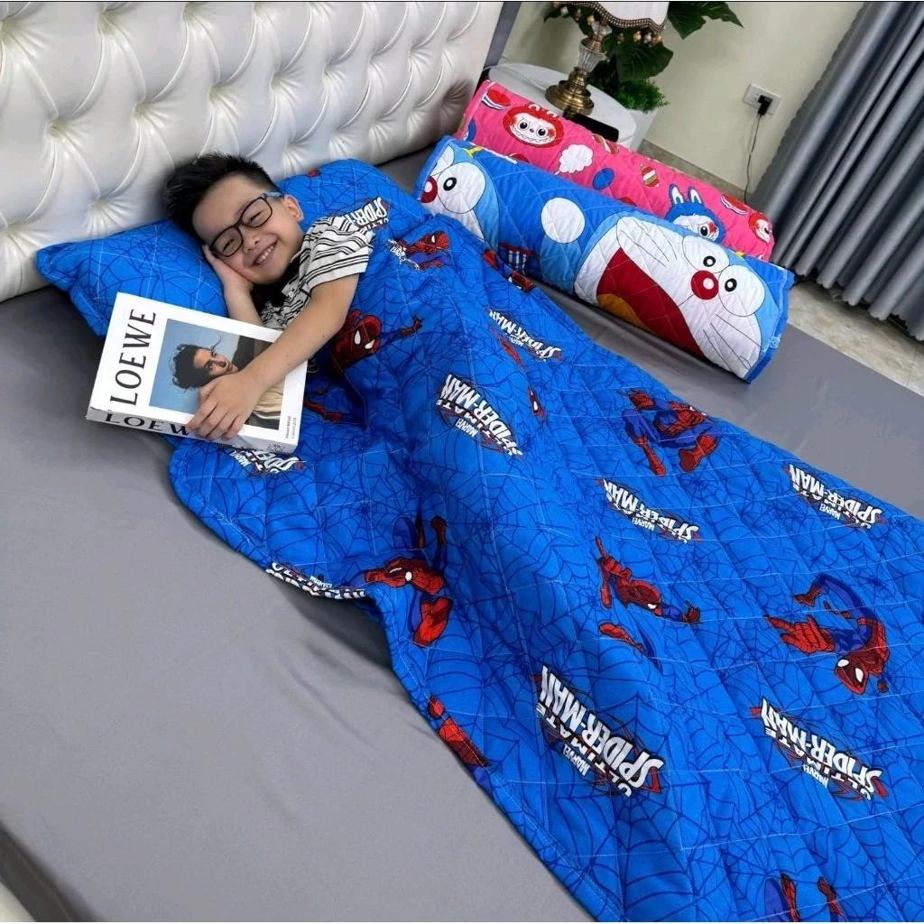 Túi ngủ cotton mềm mát cho bé đi học, với nhiều họa tiết đáng yêu ngộ nghĩnh tạo sự thích thú cho các bé