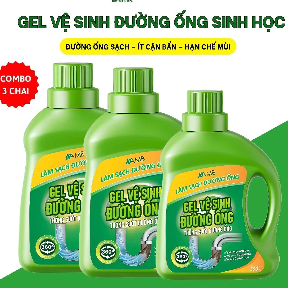 Gel sinh học thông tắc vệ sinh đường ống AMB, phòng tắc nghẽn, khử mùi và không sinh nhiệt an toàn lavabo, bồn rửa bát
