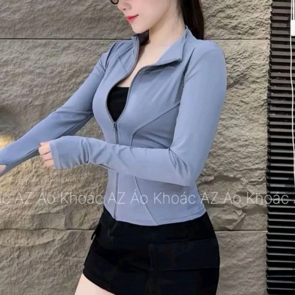 áo khoác nữ Trơn.Áo khoác thể thao. Áo khoác tập gym.yoga.chạy bộ fom ôm body K2 đang được đối chiếu cho người mua tại Việt Nam