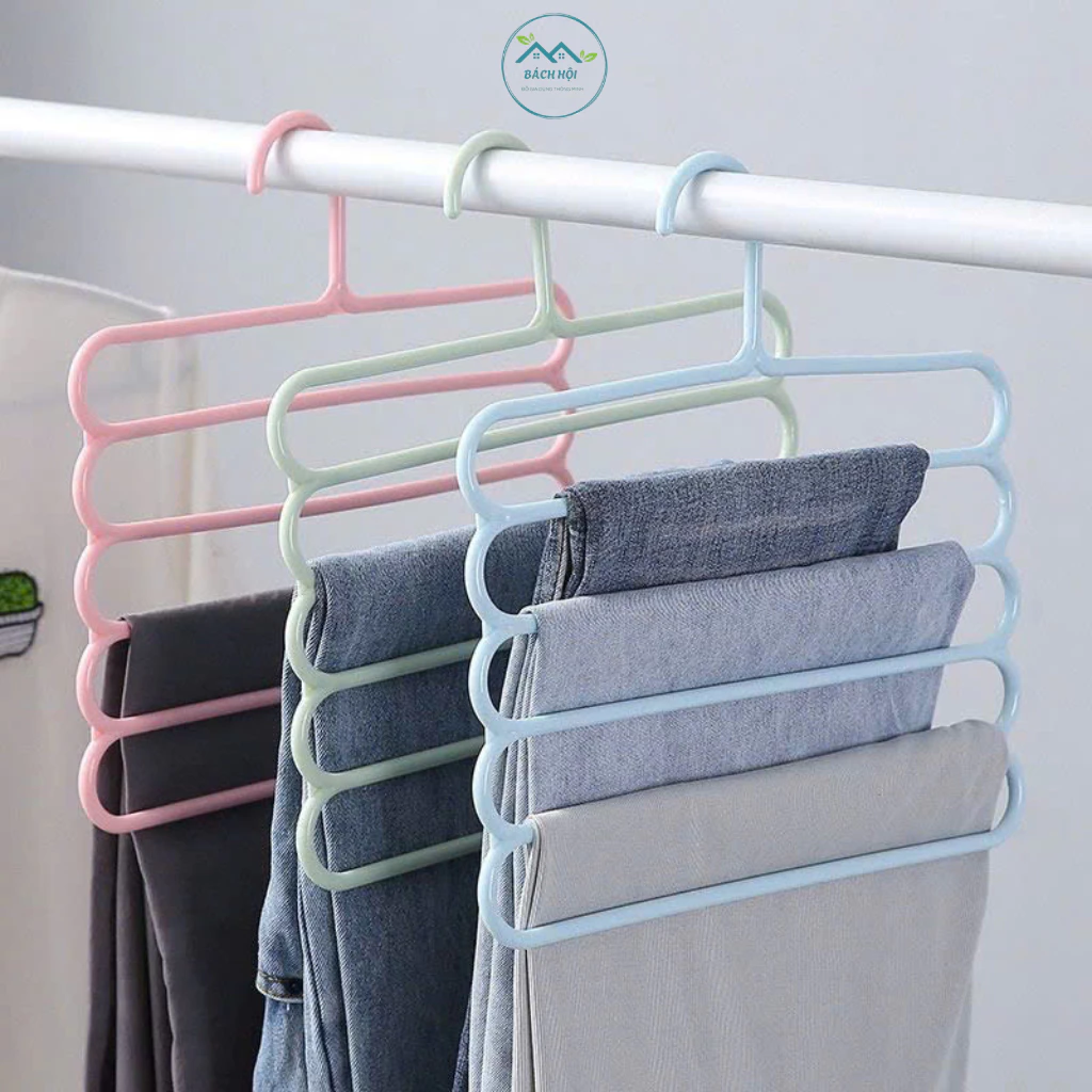 Móc Treo Quần Áo 5 Tầng Thông Minh Tiết Kiệm Không Gian, Móc Treo Đa Năng Treo Quần Áo Khăn Tiện Lợi