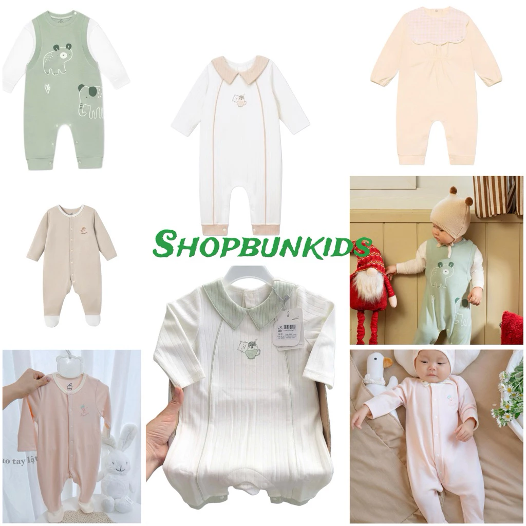Body thu đông liền thân La Pomme vải nỉ dày ấm áp bé sơ sinh Bodysuit dài tay BỘ Lapomme