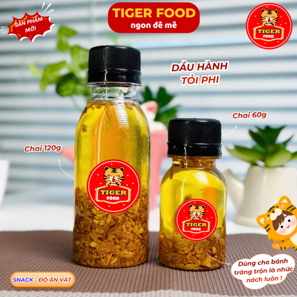 Dầu Hành Tỏi Phi TIGER FOOD Dầu Tỏi Nhà Làm Dùng Để Trộn Bánh Tráng Hủ Tiếu Salad - Topping đồ ăn vặt snack