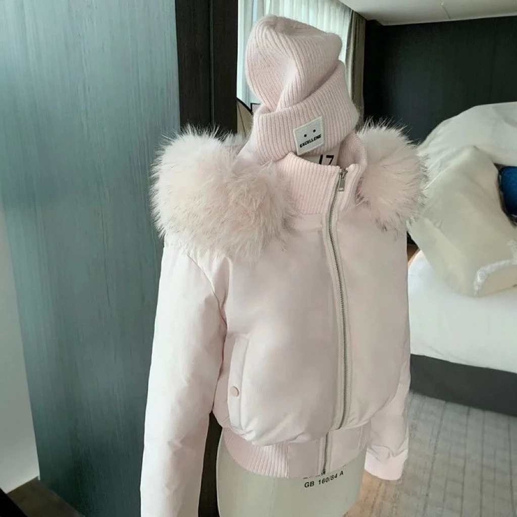 𝐘𝐮𝐫𝐢.𝐬𝐭𝐨𝐫𝐞 Áo Phao Hồng Dáng Ngắn Hồng Pastel - Ảnh thật ở cuối