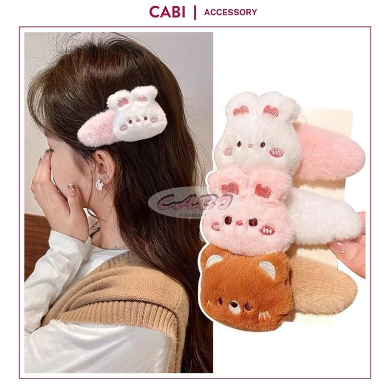 CB49 - Kẹp Tóc Mỏ Vịt Hình GẤU và THỎ Dễ Thương, Kẹp Tóc Hoạt Hình Cỡ Lớn Cho Học Sinh