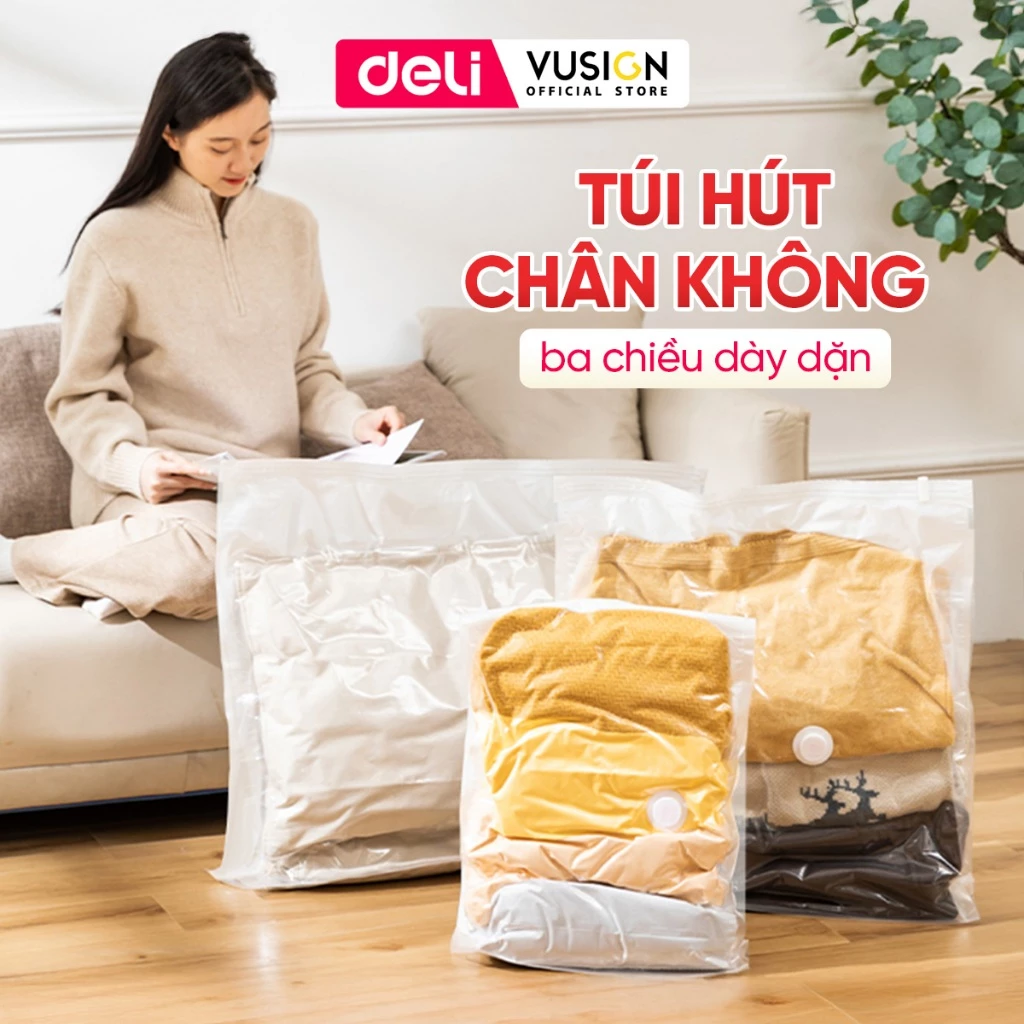 Túi Hút Chân Không Deli Túi Du Lịch Túi Bảo Quản Quần Áo Túi nén chân không cực lớn cho chăn, chăn, áo khoác, gối