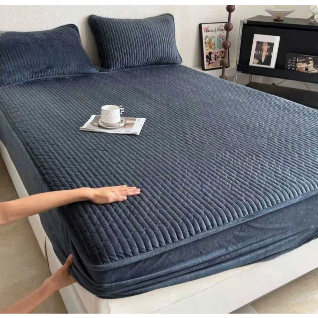 Ga gối nỉ nhung trần bông loại 1, chất liệu nỉ mềm mịn êm ái khi sử dụng, dành cho mùa thu đông tại 5sbeding