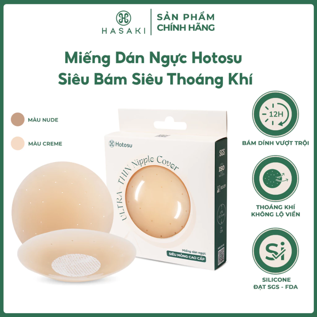 Miếng Dán Ngực Hotosu Siêu Bám Thoáng Khí Silicone Chuẩn Thực Phẩm Hasaki Sản Phẩm Chính Hãng