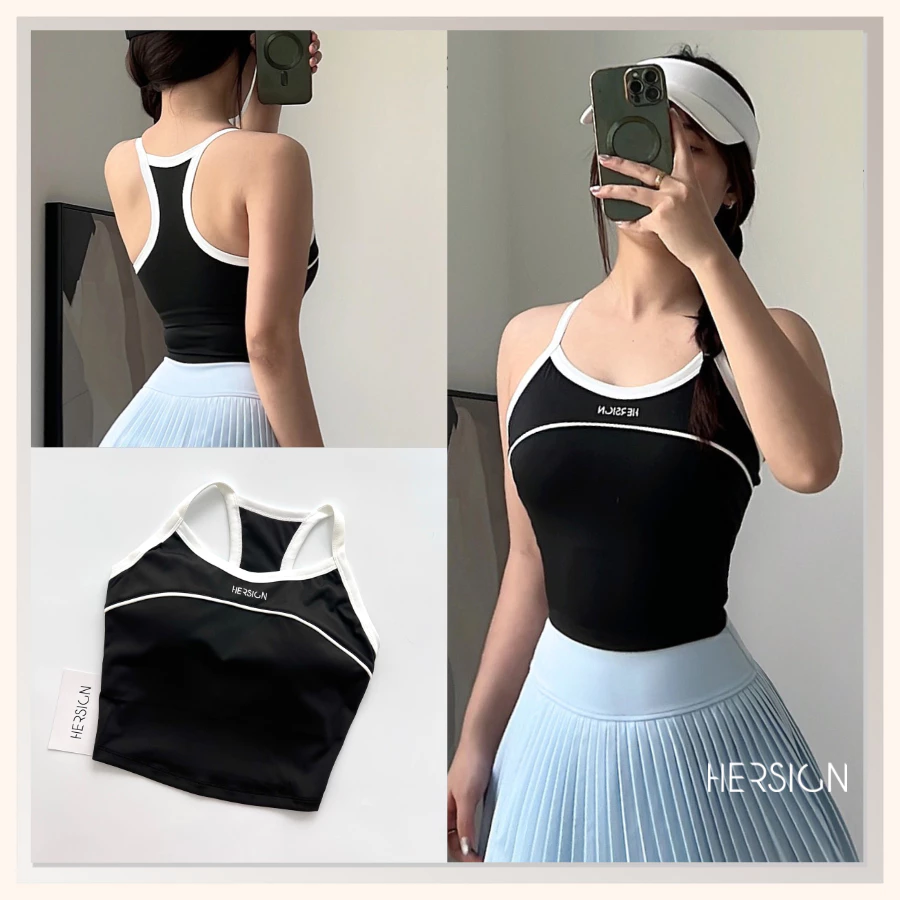 HERSIGN Áo tập gym nữ Áo tanktop nữ tập yoga Áo thể thao nữ tập pickleball chơi tennis AO25 BST HERSIGN CORELYNE