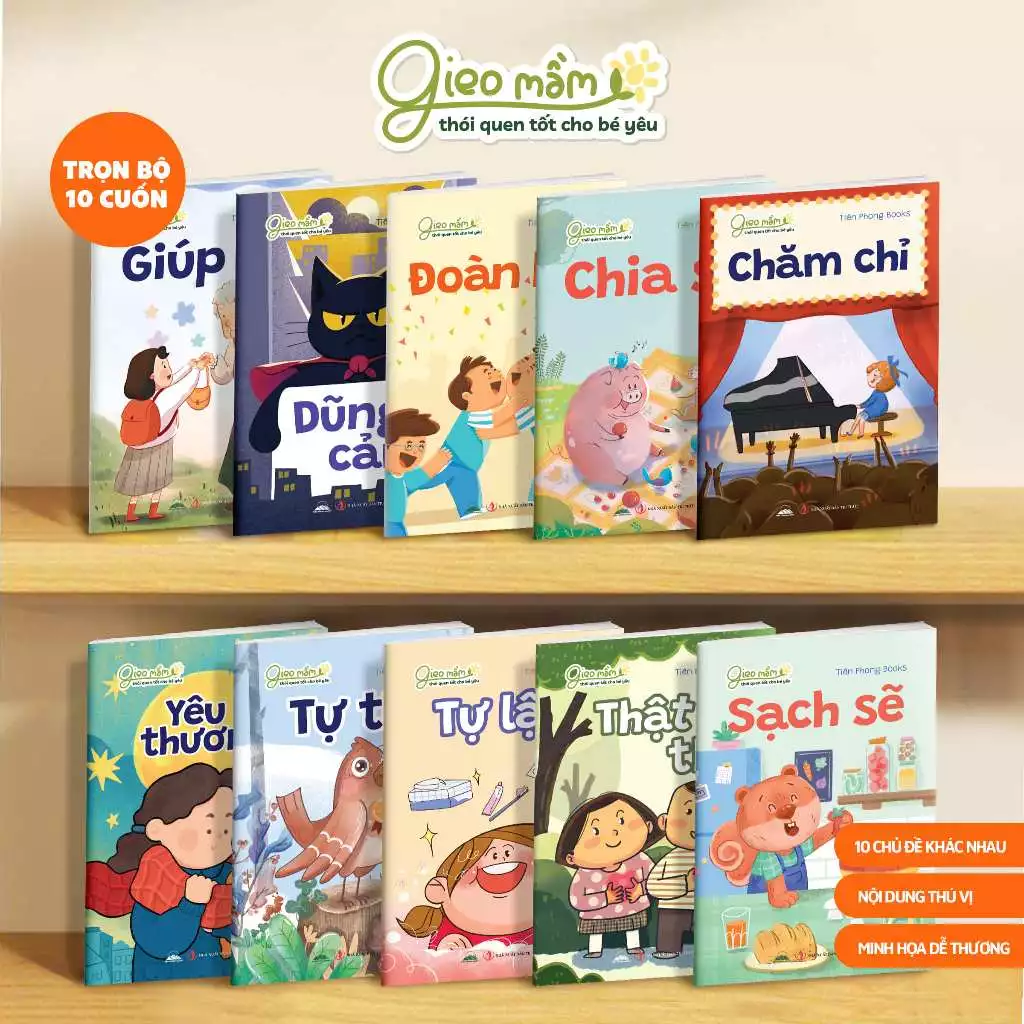 Sách - Bộ 10 Cuốn Gieo Mầm Thói Quen Tốt Cho Bé Yêu đang được đối chiếu cho người mua tại Việt Nam