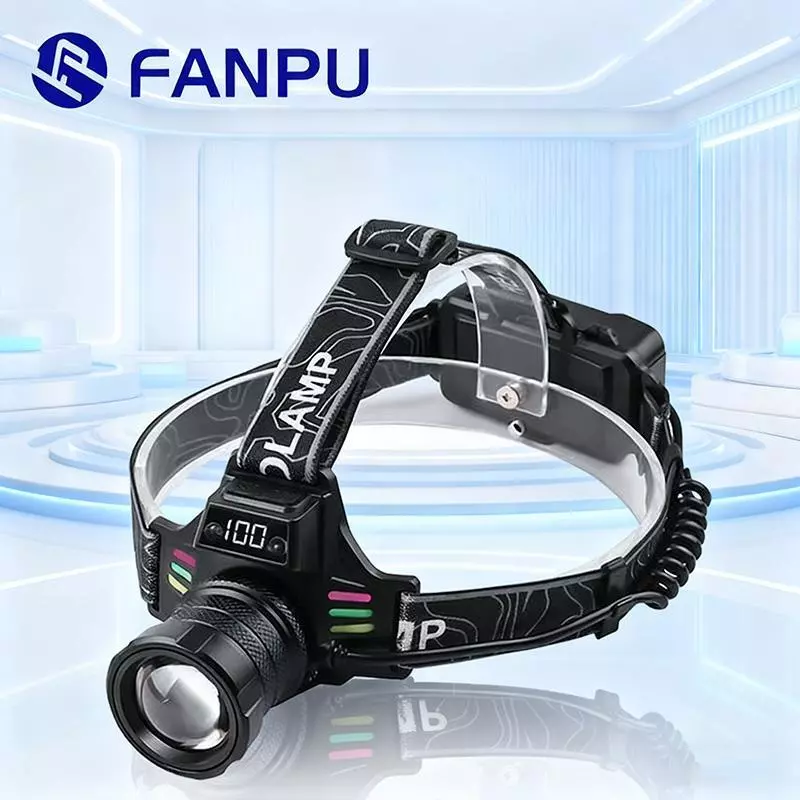 Đèn LED, Đèn Pin Đội Đầu Cảm Ứng Thông Minh, Thu phóng tiêu cự zoom xa gần, Đèn Câu Cá, Leo Núi