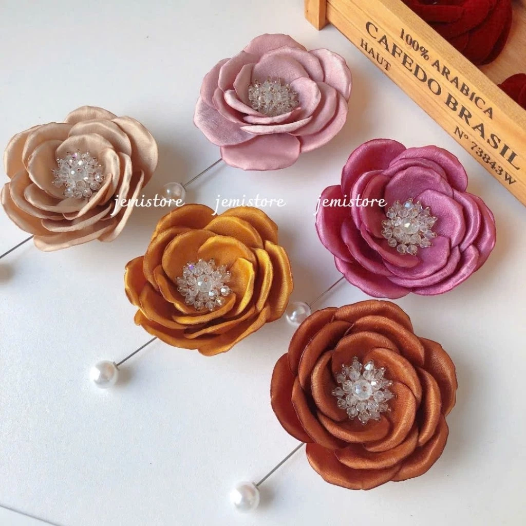 Trâm Cài Áo Hạt Ngọc Hoa Cài Váy Handmade