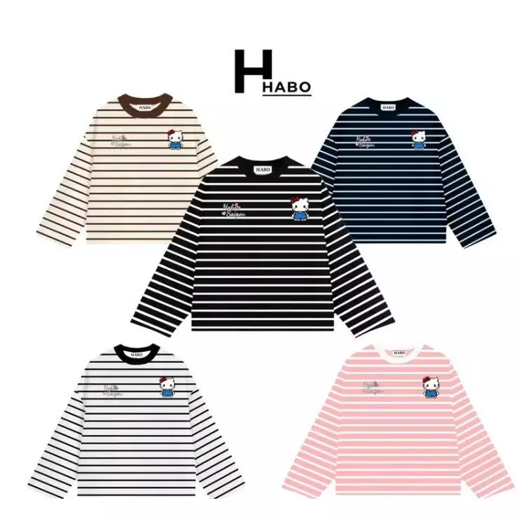 Áo Thun Tay Dài Boxy Logo Hello kitty Áo Longsleev Unisex by ANDYSHOP