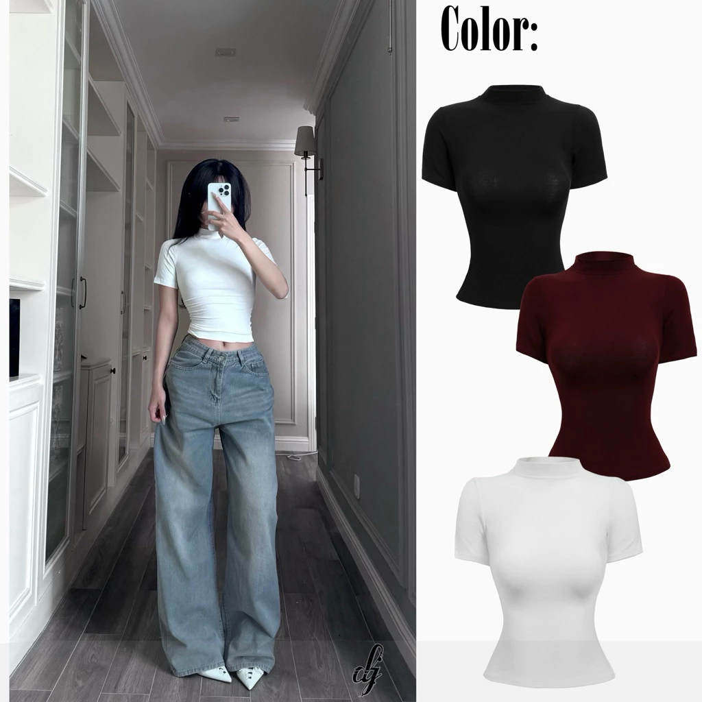[ 𝐁𝐄𝐍𝐋𝐘 𝐒𝐋𝐈𝐌𝐓𝐎𝐏 ] Áo thun babytee tay lững DANEJI dáng slimtop chất co dãn, siêu ôm body