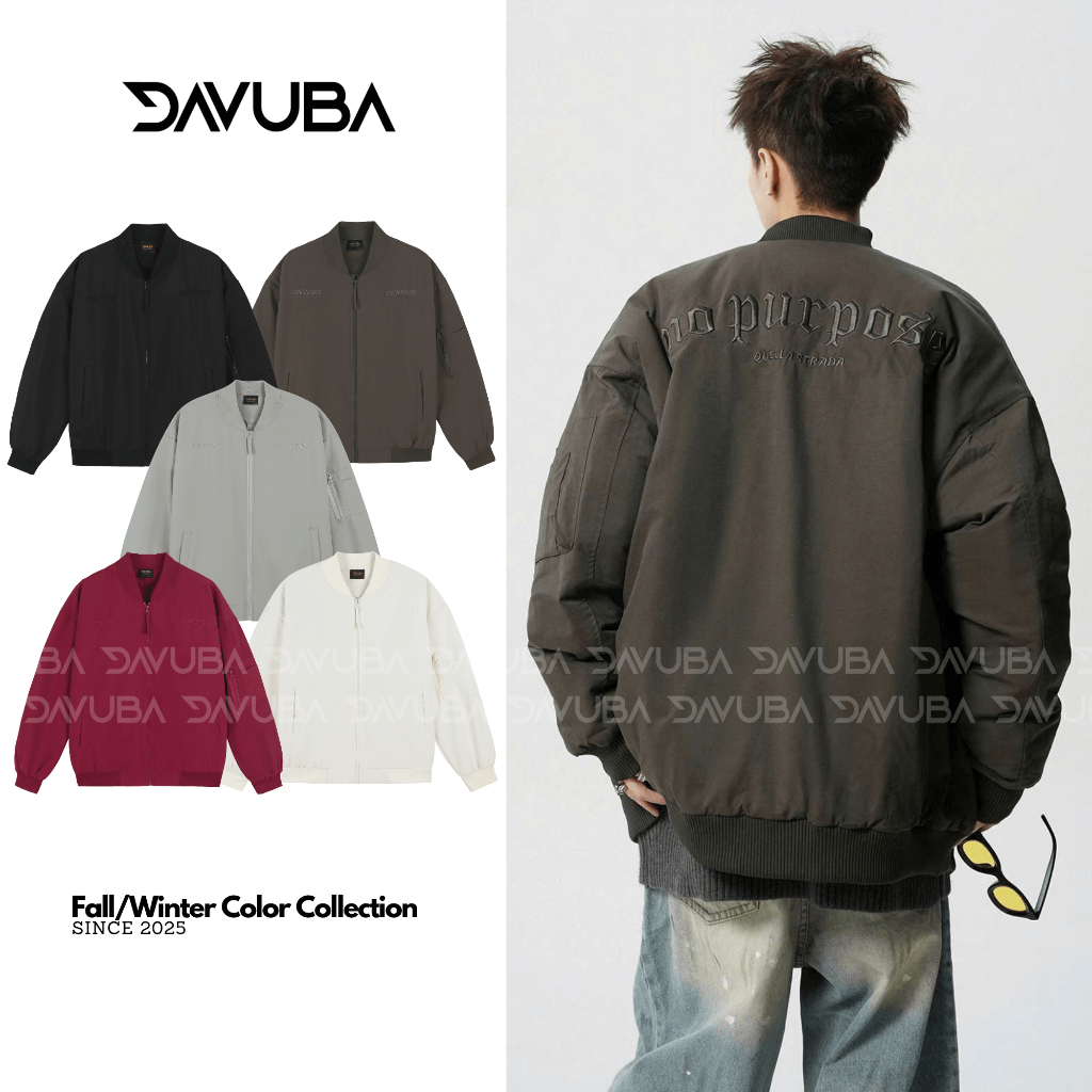 Áo Khoác Bomber Gió Nam Nữ Thêu Nổi 2 Lớp Trượt Nước Cản Gió SM151