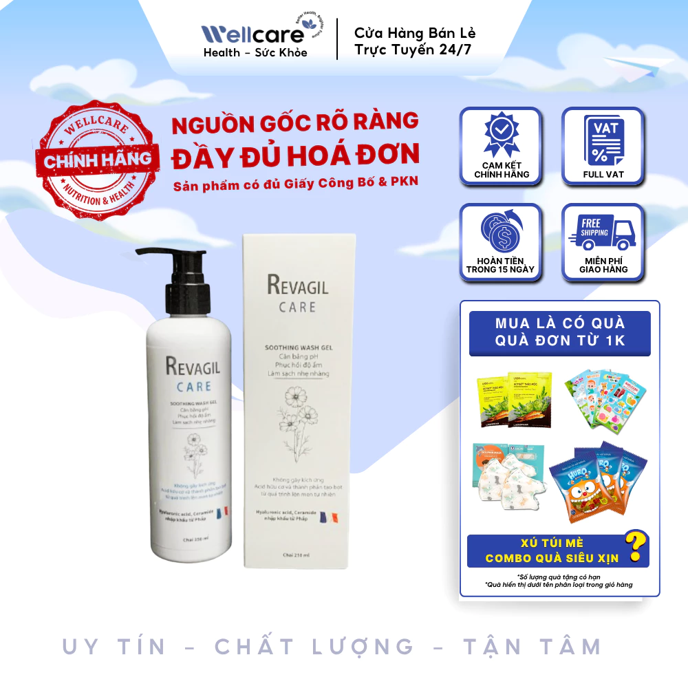 [✨CHÍNH HÃNG] DDVS Revagil Care Chai 250ml - Dưỡng Ẩm, Giảm Khô Rát, Cân Bằng PH Làm Sạch Nhẹ Dịu