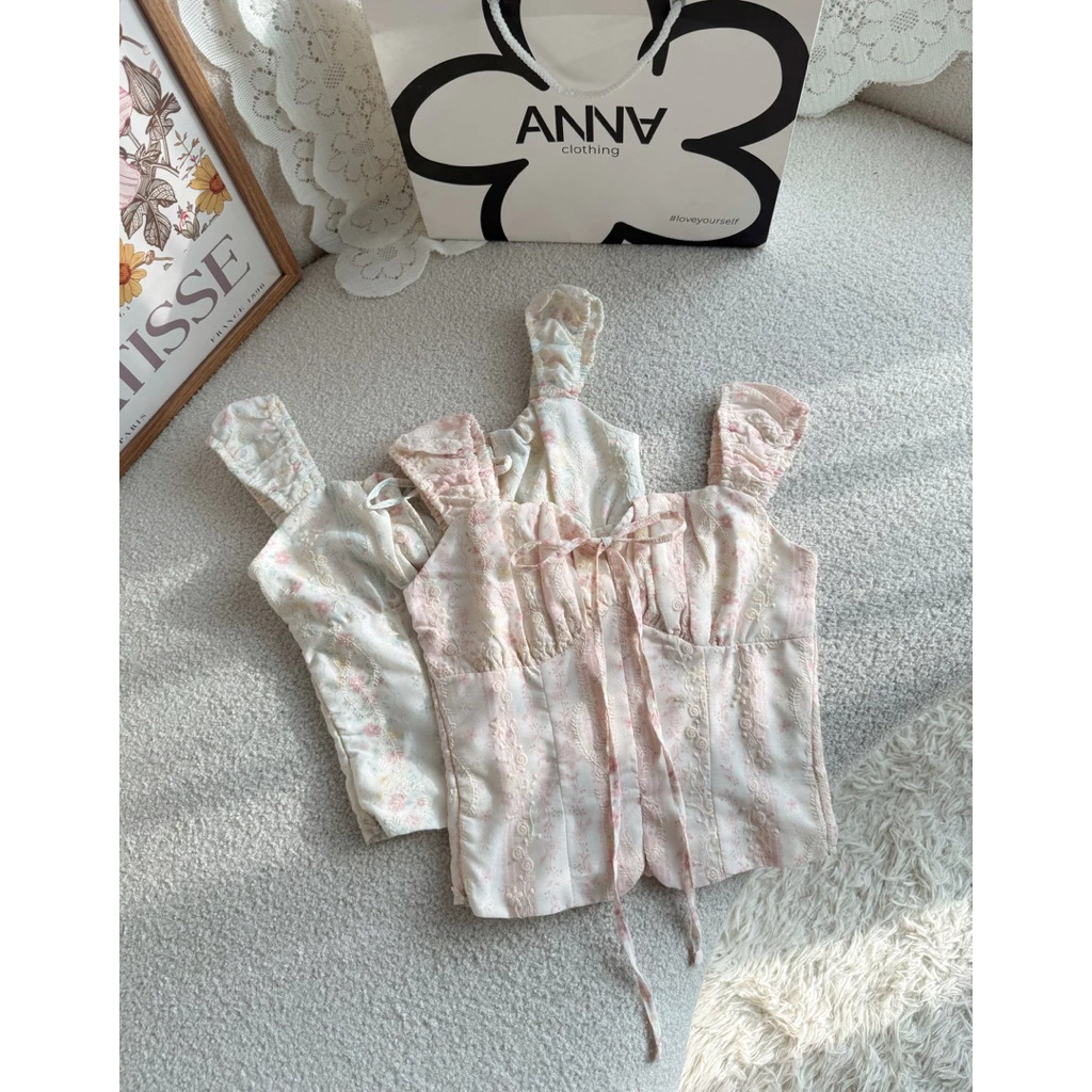 Áo Kiểu Nữ Hoa Nhí Ngọt Ngào Anna - Navi Top